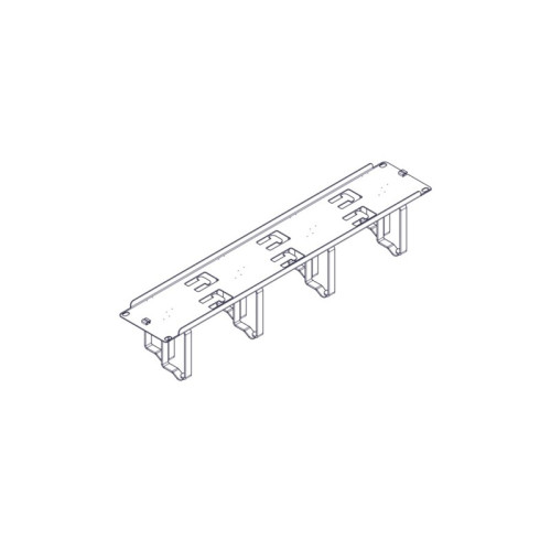 Horizontal Cable Organizer Uniprom Series, 2U, Steel Rings, 2 Rows