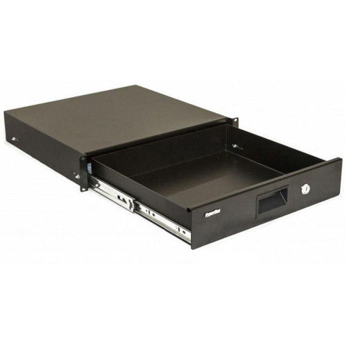Полка Hyperline TDR3-2U-360-RAL9004 Полка (ящик) для документов с замком, 2U, 88х483х360мм (ВхШхГ), цвет черный (RAL9004)