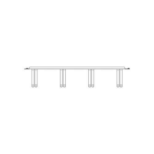 Horizontal Cable Organizer Uniprom Series, 2U, Steel Rings, 2 Rows