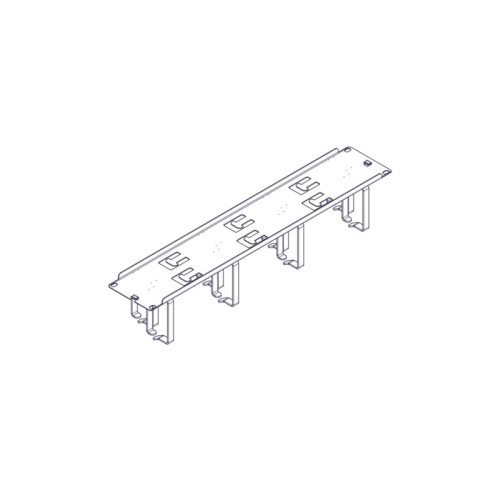 Horizontal Cable Organizer Uniprom Series, 2U, Steel Rings, 2 Rows