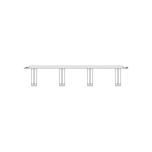 Horizontal Cable Organizer Uniprom Series, 2U, Steel Rings, 2 Rows