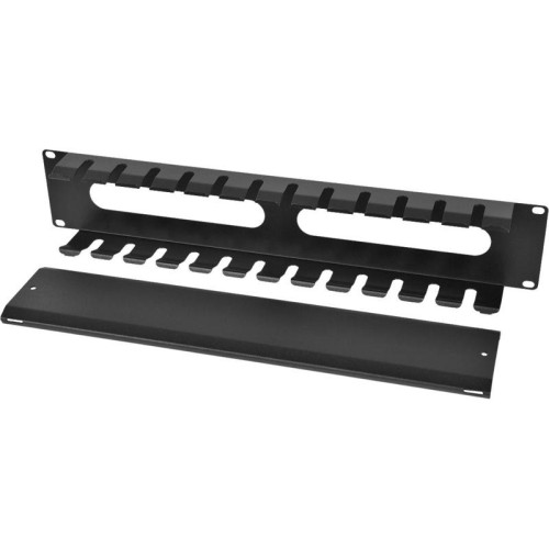 Кабельный органайзер горизонтальный ЦМО ГКЗ-2U-9005 односторонний окна 2U шир.:19