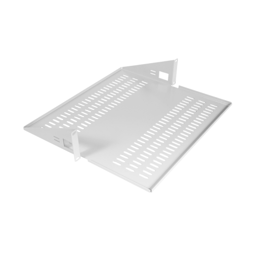 Полка для стойки перфорированная консольная 2U с центральным креплением, глубина 400 мм
