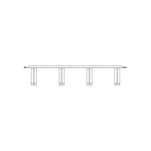 Horizontal Cable Organizer Uniprom Series, 2U, Steel Rings, 2 Rows