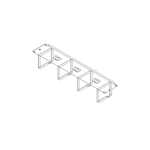 Horizontal Cable Organizer Uniprom Series, 2U, Steel Rings