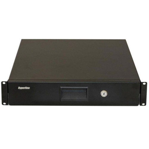 Полка Hyperline TDR3-2U-360-RAL9004 Полка (ящик) для документов с замком, 2U, 88х483х360мм (ВхШхГ), цвет черный (RAL9004)