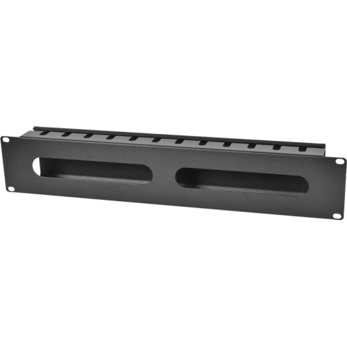 Кабельный органайзер горизонтальный ЦМО ГКЗ-2U-9005 односторонний окна 2U шир.:19