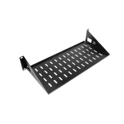 Полка перфорированная консольная 2U, глубина 200 мм, цвет черный