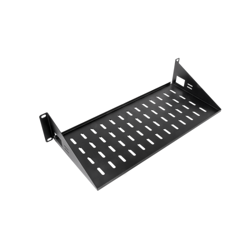 Полка перфорированная консольная 2U, глубина 200 мм, цвет черный