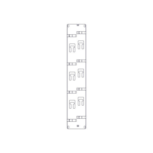 Horizontal Cable Organizer Uniprom Series, 2U, Steel Rings, 2 Rows