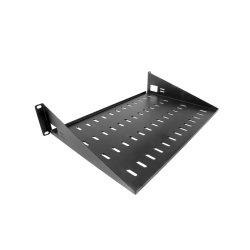 Полка перфорированная консольная 2U, глубина 300 мм, цвет черный