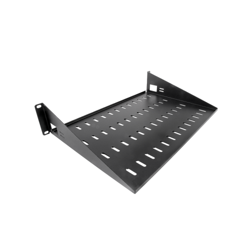 Полка перфорированная консольная 2U, глубина 300 мм, цвет черный