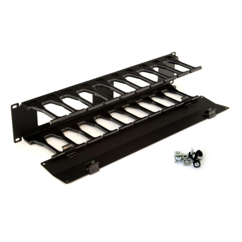 Кабельный органайзер Hyperline CMF-2U-FPL106-MCOV-RAL9005 пальцы 2U шир.:19 Кабельный органайзер Hyperline CMF-2U-FPL106-MCOV-RAL9005 пальцы 2U шир.:19