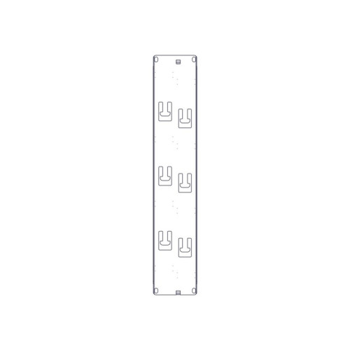 Horizontal Cable Organizer Uniprom Series, 2U, Steel Rings, 2 Rows