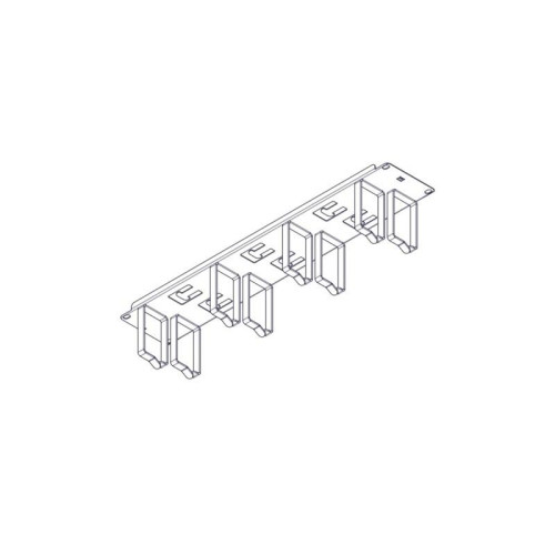 Horizontal Cable Organizer Uniprom Series, 2U, Steel Rings, 2 Rows