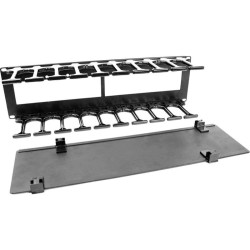 Кабельный органайзер горизонтальный ЦМО ГКО-П-2-9005 пальцы 2U шир.:19