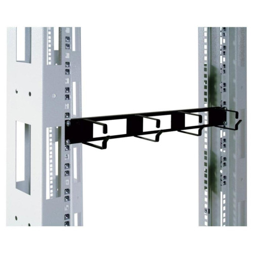 Кабельный органайзер горизонтальный ЦМО ГКО-О-4.62-9005 односторонний кольца 1U шир.:19