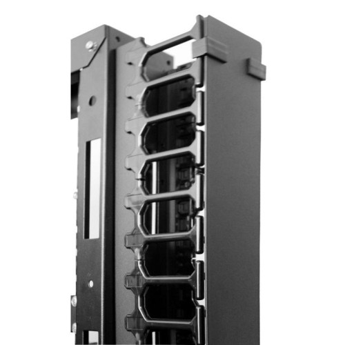 Кабельный органайзер вертикальный ЦМО ВКО-П-42/48-9005 односторонний пальцы 42U шир.:4