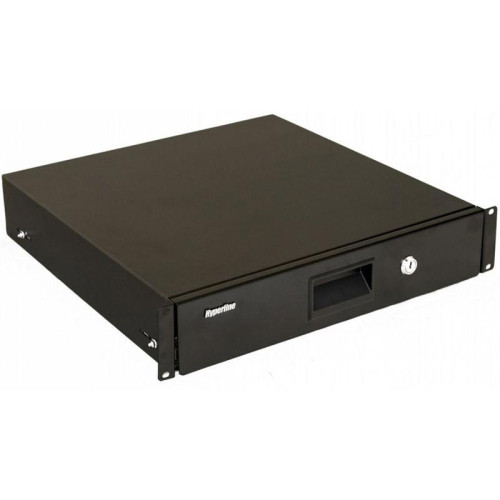 Полка Hyperline TDR3-2U-360-RAL9004 Полка (ящик) для документов с замком, 2U, 88х483х360мм (ВхШхГ), цвет черный (RAL9004)