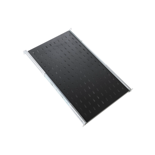 Полка перфорированная выдвижная с телескопическими направляющими, глубина 750 мм, цвет черный