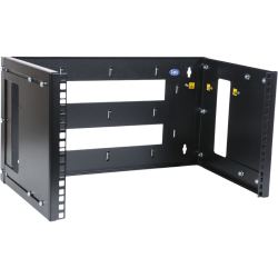 Кронштейн телекоммуникационный настенный 3U, регулируемая глубина 300...450 мм, цвет черный