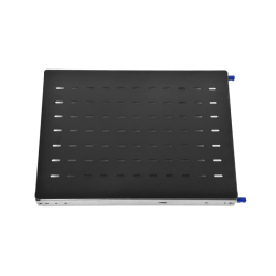 Полка усиленная с телескопическими направляющими грузоподъёмностью 150 кг глубина 620 мм чёрный