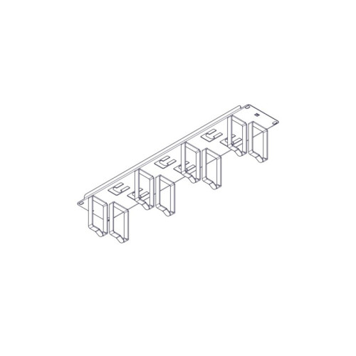 Horizontal Cable Organizer Uniprom Series, 2U, Steel Rings, 2 Rows