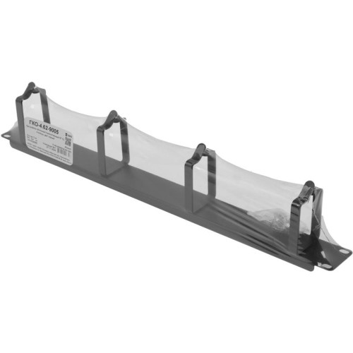 Кабельный органайзер горизонтальный ЦМО ГКО-4.62-9005 односторонний кольца 1U шир.:19