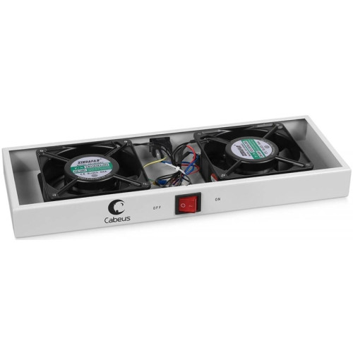 Модуль вентиляторный Cabeus (TRAY-FAN2) 2 вент. серый