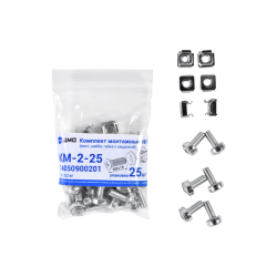 Комплект монтажный № 2 (винт, шайба, гайка с защелкой), упаковка 25 шт.