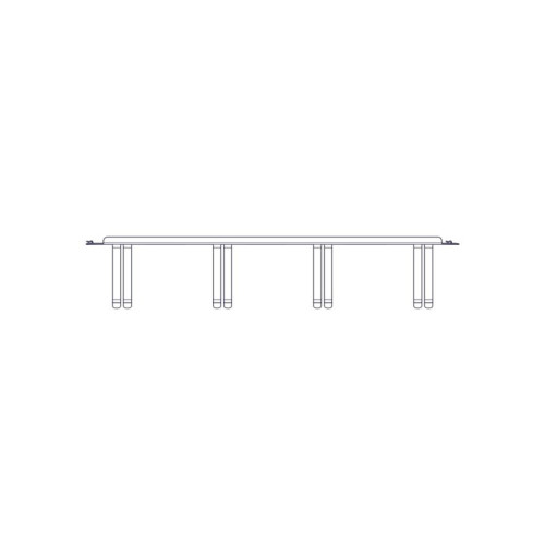 Horizontal Cable Organizer Uniprom Series, 2U, Steel Rings, 2 Rows