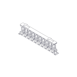 Horizontal cable organizer Systeme Electric, Excelente series, 1U, plastic fingers, with cover