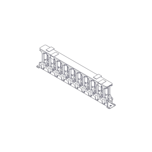Horizontal cable organizer Systeme Electric, Excelente series, 1U, plastic fingers, with cover