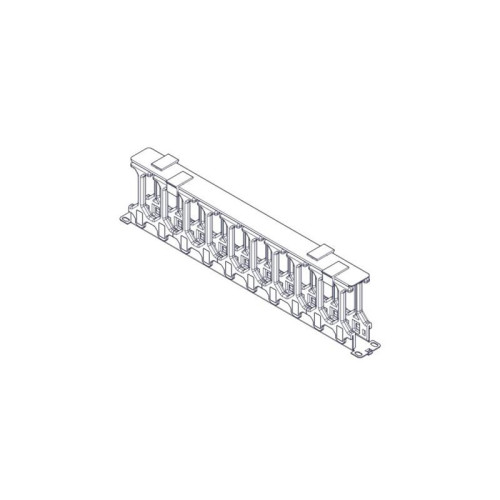 Horizontal cable organizer Systeme Electric, Excelente series, 1U, plastic fingers, with cover