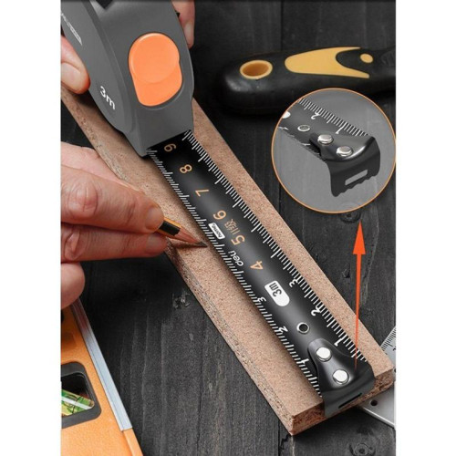 Рулетка Home Series Gray HT8316C 3м х 16мм, эксклюзивный дизайн, корпус - высококачественный софттач пластик