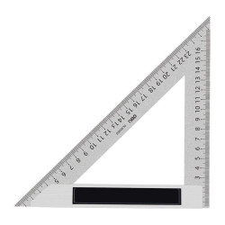 Треугольная линейка стальная Deli DL303200 200мм, нержавеющая сталь + алюминиевое основание