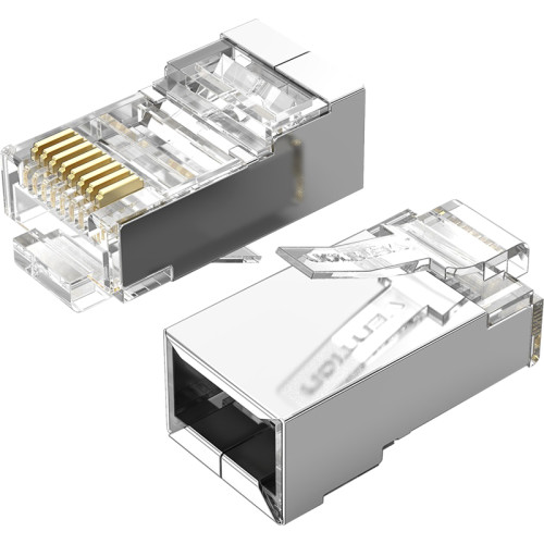 Коннектор Vention RJ45 (8p8c), FTP, cat. 5e, под витую пару, экранированный (50шт.)