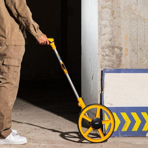 Измерительное колесо с механическим счетчиком (курвиметр) Deli DL330112 диаметр 300мм, точность ±0,5%, значение деления 0,1 мм, складная конструкция