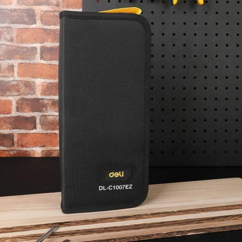 Набор электрика Deli DL-C1007E-Z (мультиметр, токовые клещи, индикаторная отвертка, стриппер, ножницы, нож, изолента, батарейки, чехол) Набор электрика Deli DL-C1007E-Z (мультиметр, токовые клещи, индикаторная отвертка, стриппер, ножницы, нож, изолента, батарейки, чехол)