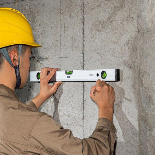 Строительный уровень Deli DL700600B 600мм, алюминиевый сплав, мягкие резиновые заглушки, магнит