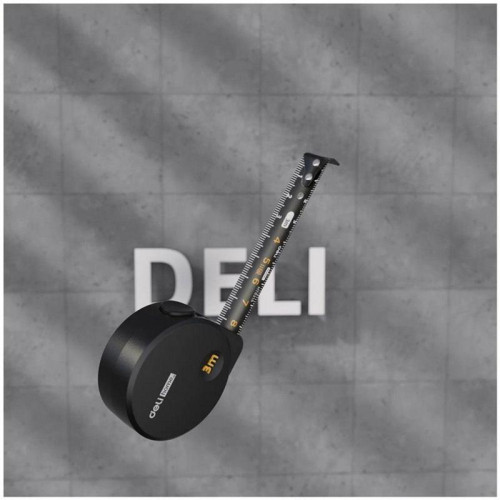Измерительный и разметочный инструмент Рулетка Deli Home Series BlackHT8316 3м х 16мм, эксклюзивный дизайн, корпус - высококачественный софттач пластик
