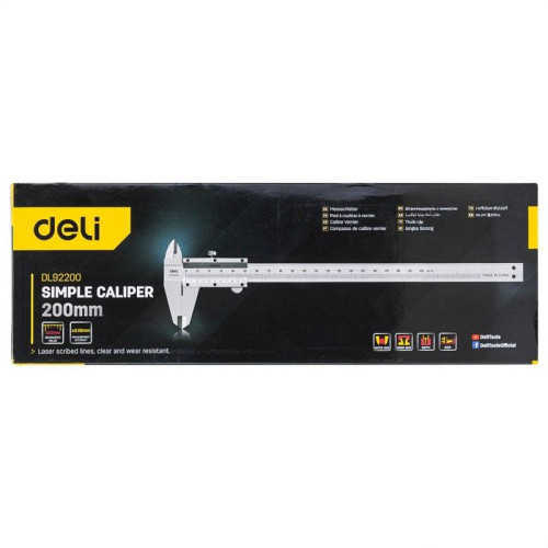 Штангенциркуль Deli DL92200 200мм, метрическая шкала