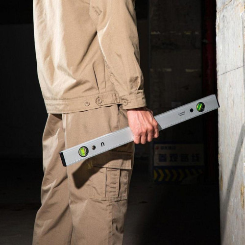 Строительный уровень Deli DL700600B 600мм, алюминиевый сплав, мягкие резиновые заглушки, магнит