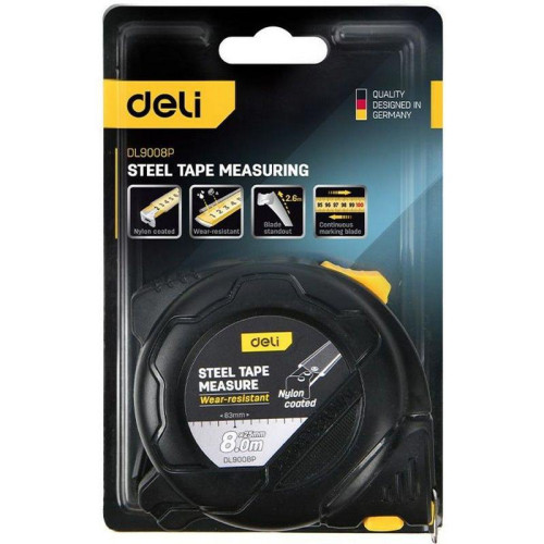 Рулетка Deli DL9008P  8м*25мм