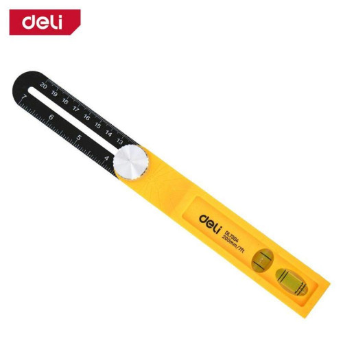 Угломер переставной - малка с пузырьковым уровнем Deli DL7304 200мм