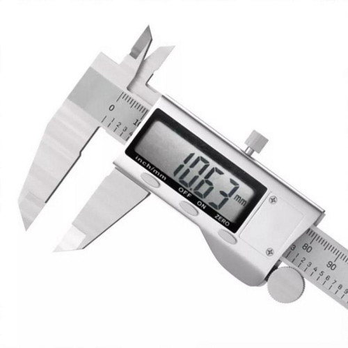 Электронный штангенциркуль Deli DL91150 150мм, метрическая/дюймовая конвертация, нержавеющая сталь, 3 кнопочное управление, светодиодный дисплей, 1,5В SR44.