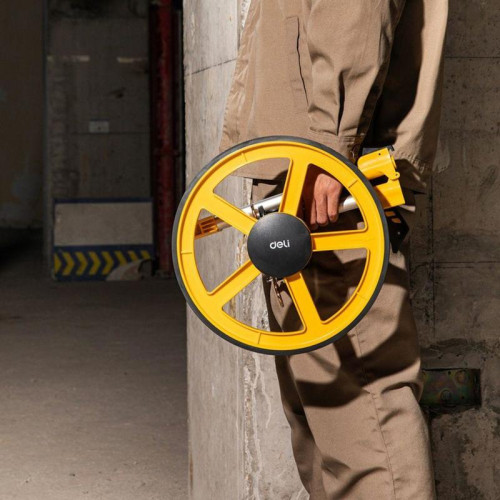 Измерительное колесо с механическим счетчиком (курвиметр) Deli DL330112 диаметр 300мм, точность ±0,5%, значение деления 0,1 мм, складная конструкция