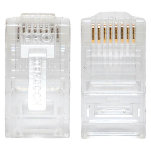 Коннектор/ Коннектор RJ-45 TERACOM PRO неэкранированный 8P8C 30мкд Cat.5E универсальный (упак.10шт)