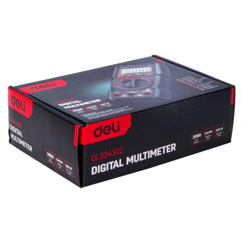 Многофункциональный цифровой мультиметр Deli DL334302 напряж. 0,2-600В, AC/DC, ЖК-дисплей