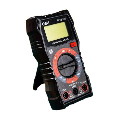 Многофункциональный цифровой мультиметр Deli DL334301 напряж. 0,2-600В, сила тока 0,02-10А, сопр. 0,0002-20 МОм, ЖК-дисплей